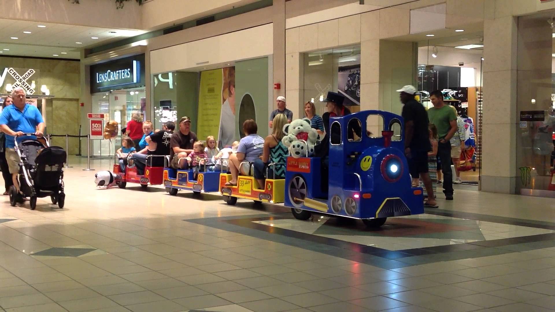 Trackless trains for malls