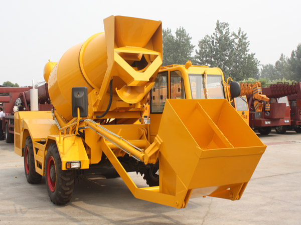 self-loading concrete mixer