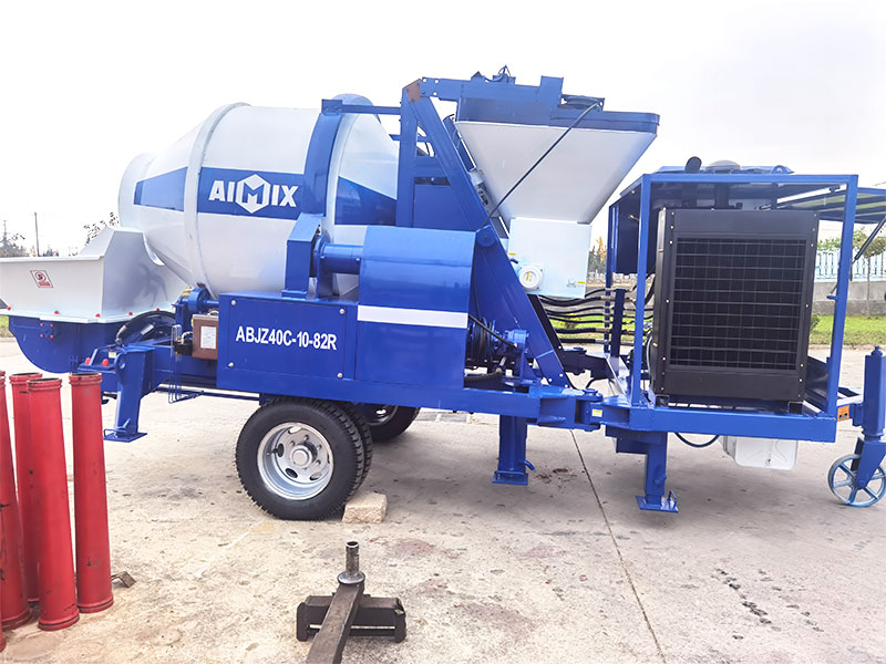 concrete mixer and pump