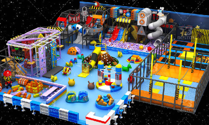 Space themes indoor soft play equipment